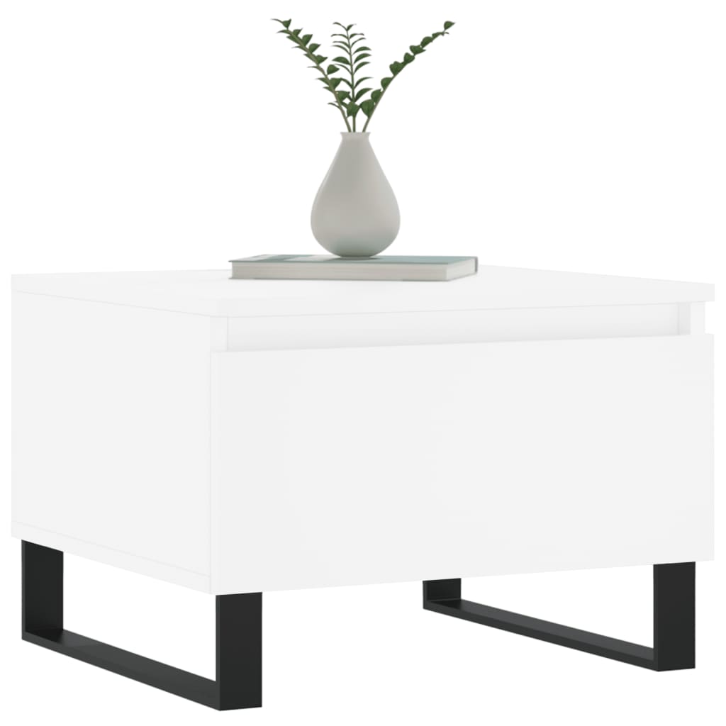 Salongbord 2 stk hvit 50x46x35 cm konstruert tre