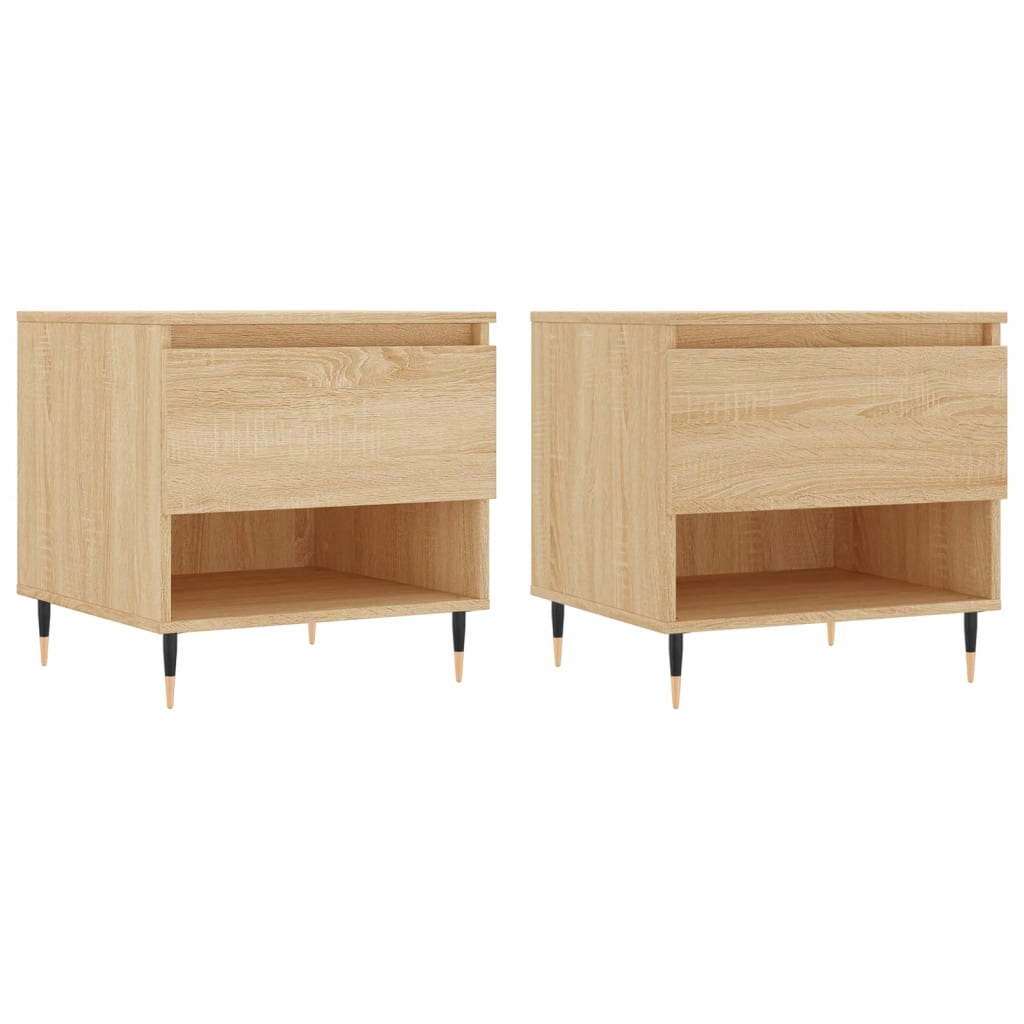 Salongbord 2 stk sonoma eik 50x46x50 cm konstruert tre