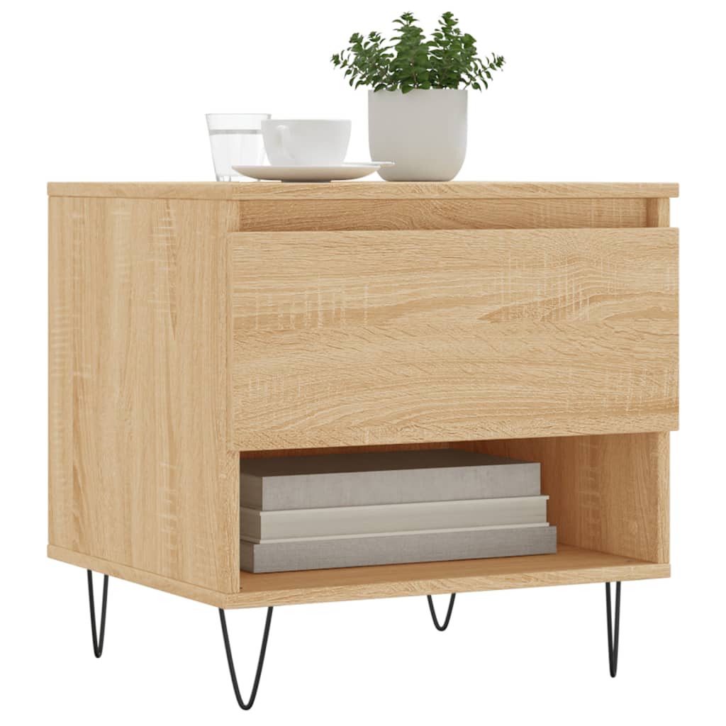Salongbord 2 stk sonoma eik 50x46x50 cm konstruert tre