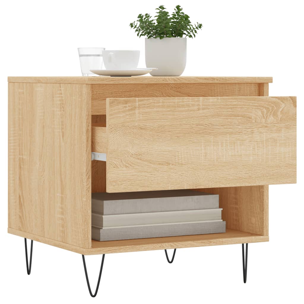 Salongbord 2 stk sonoma eik 50x46x50 cm konstruert tre