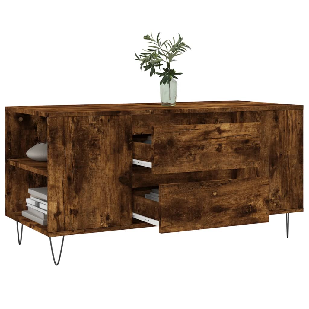 Salongbord røkt eik 102x44,5x50 cm konstruert tre