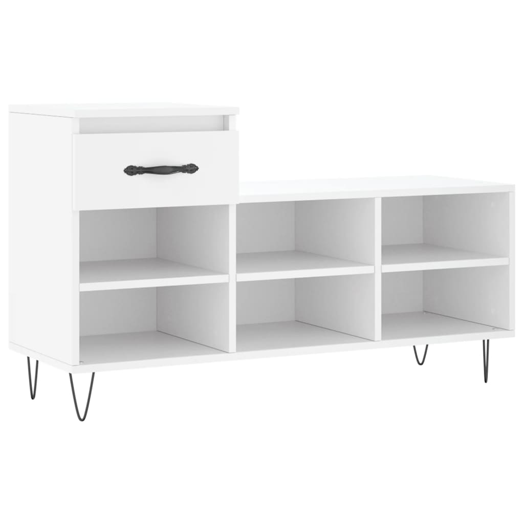 Skoskap hvit 102x36x60 cm konstruert tre