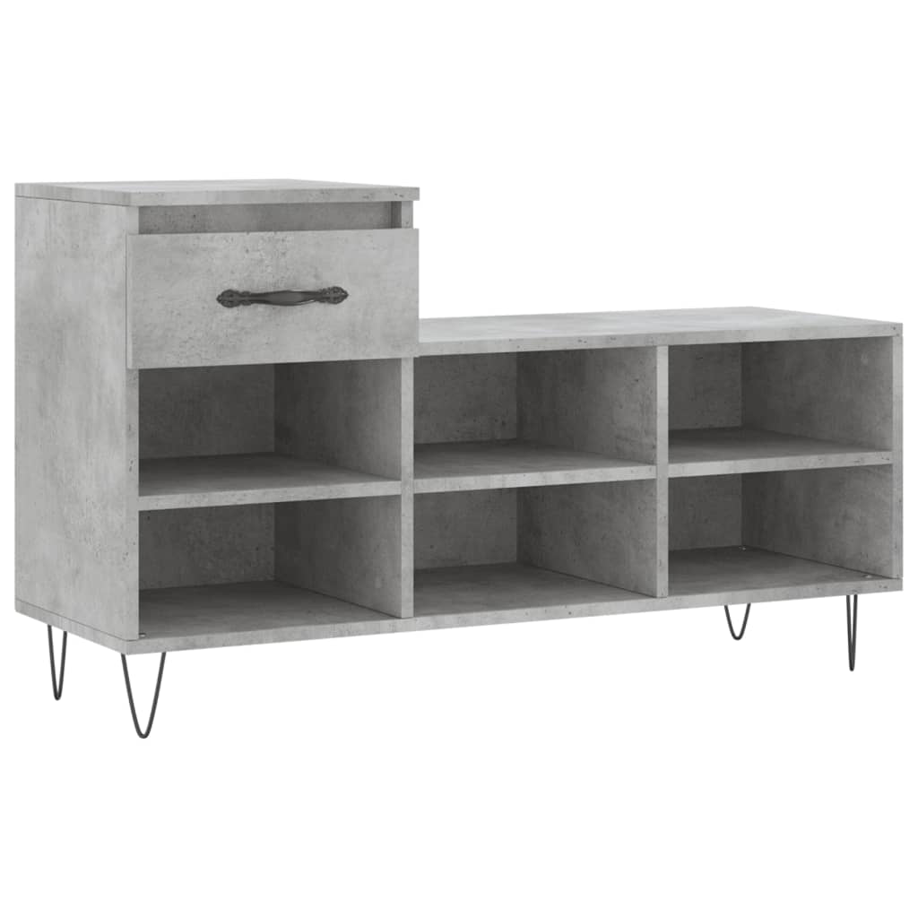 Skoskap betonggrå 102x36x60 cm konstruert tre