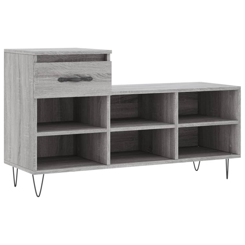 Skoskap grå sonoma 102x36x60 cm konstruert tre