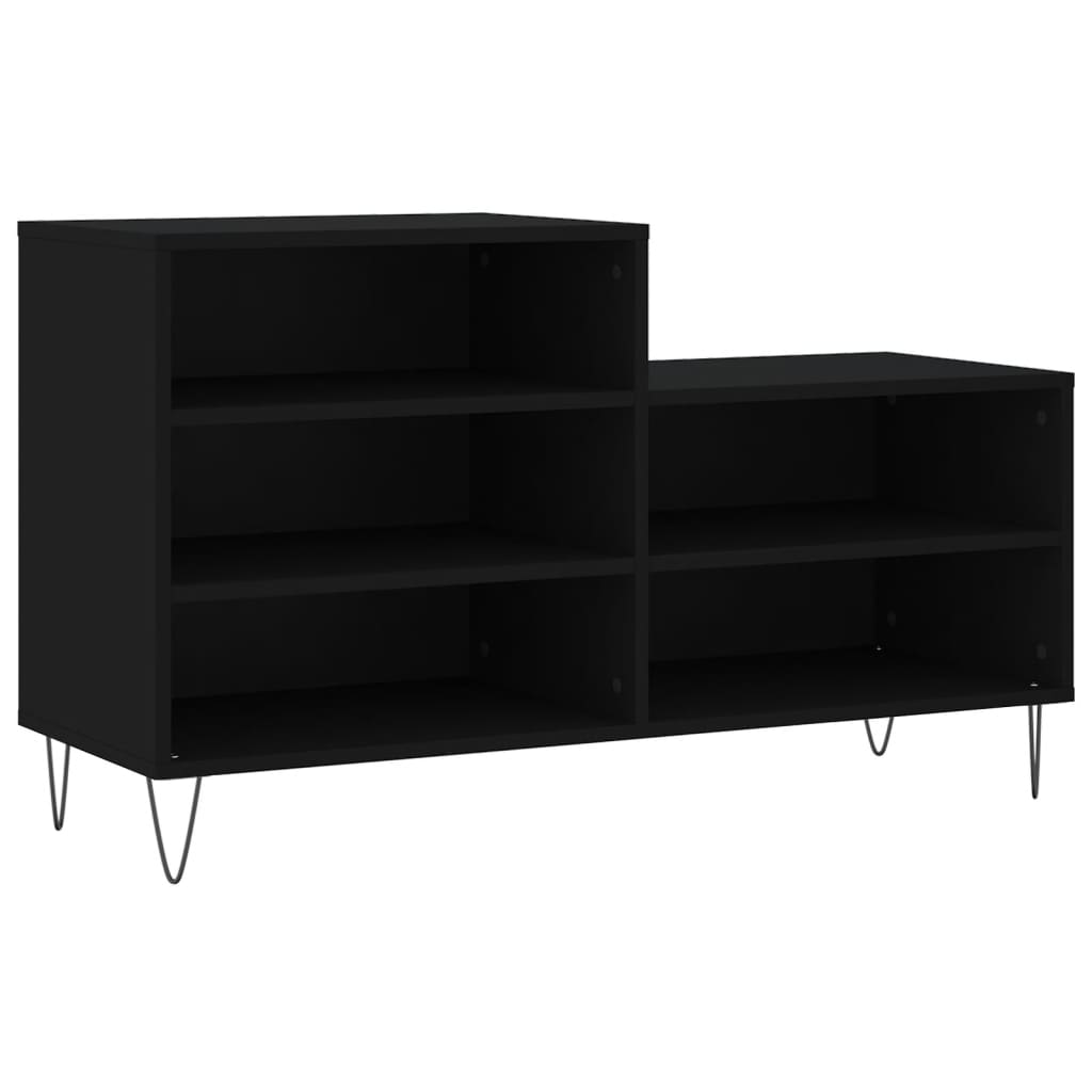 Skoskap svart 102x36x60 cm konstruert tre