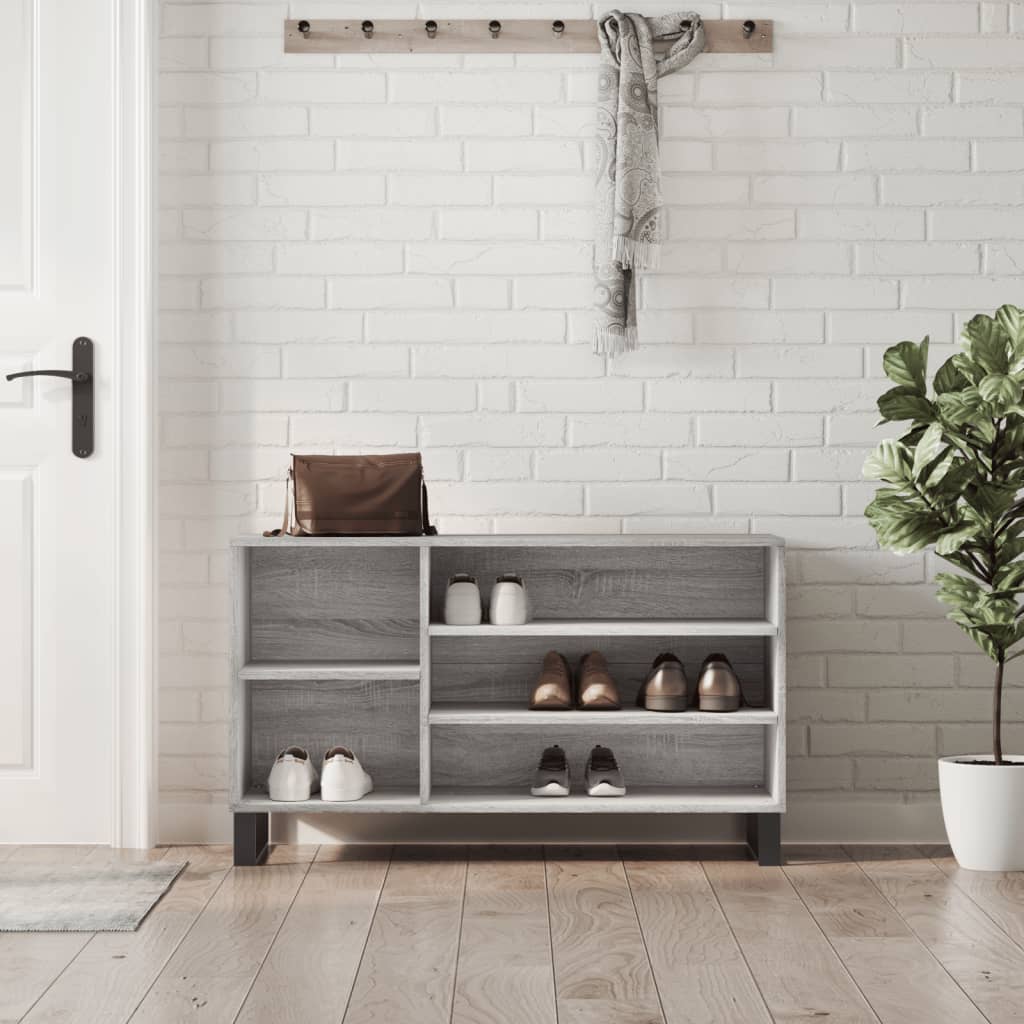 Skoskap grå sonoma 102x36x60 cm konstruert tre