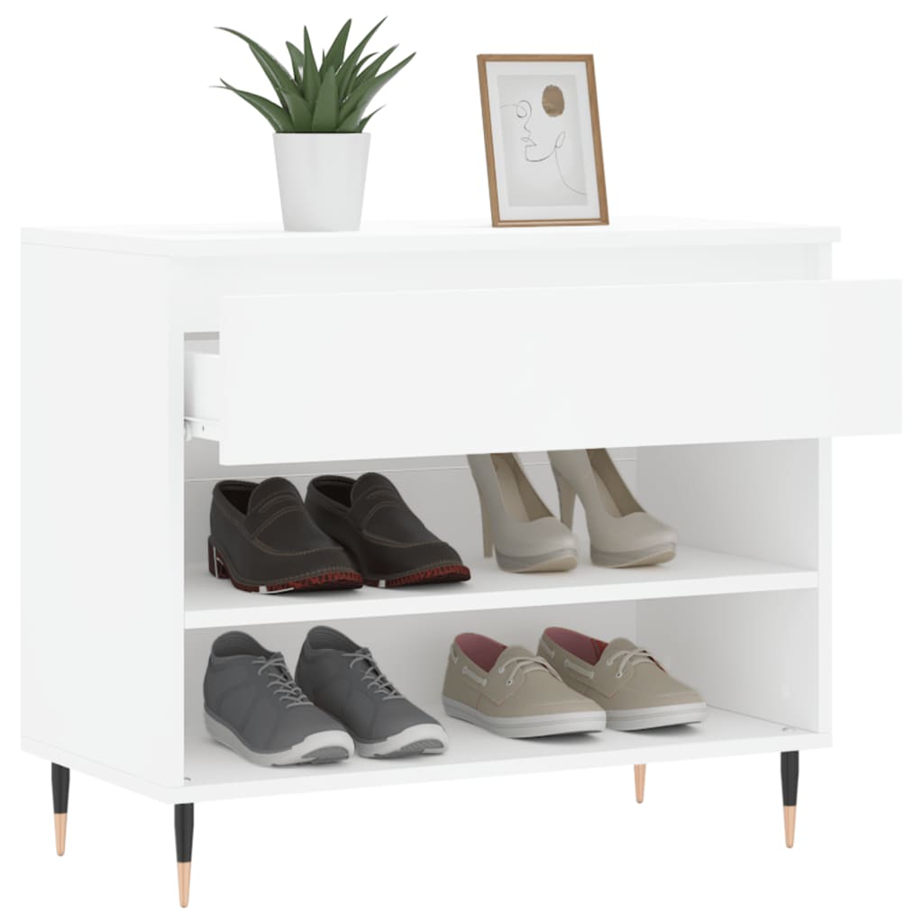 Skoskap hvit 70x36x60 cm konstruert tre