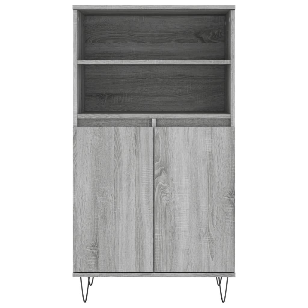 Highboard grå sonoma 60x36x110 cm konstruert tre