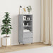 Highboard betonggrå 40x36x110 cm konstruert tre