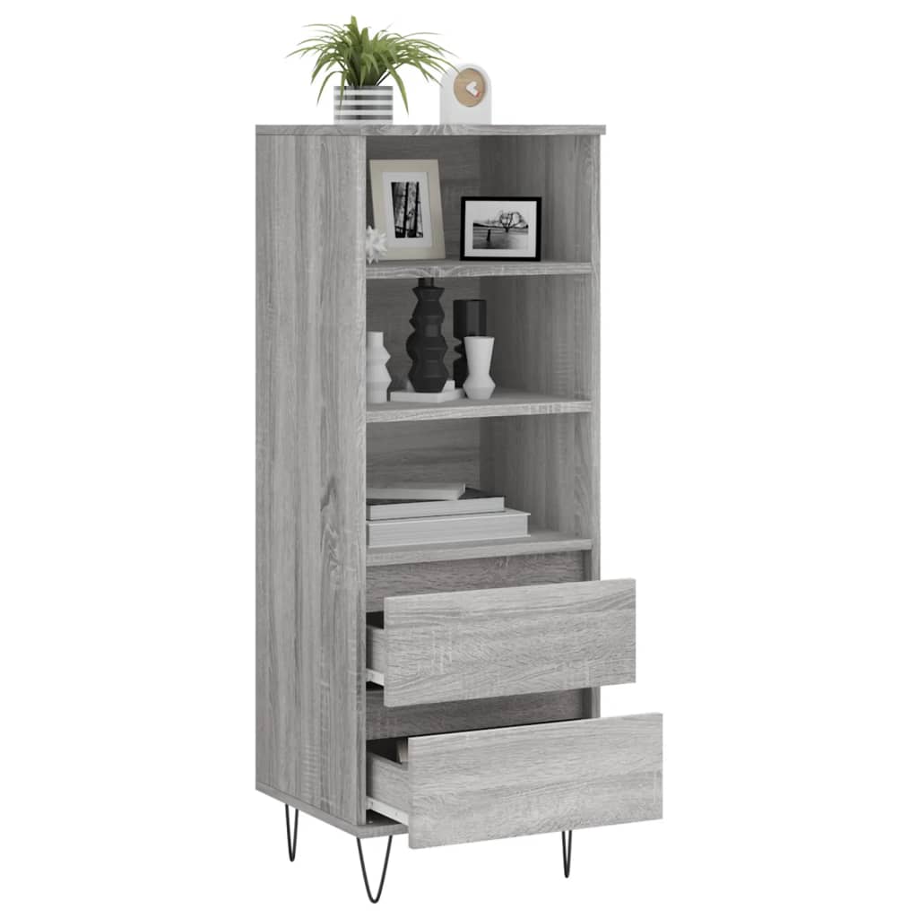 Highboard grå sonoma 40x36x110 cm konstruert tre