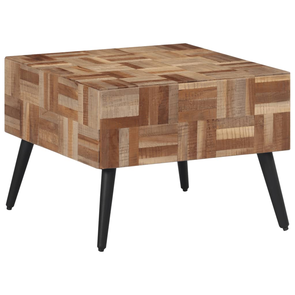 Salongbord grå 55x55x40 cm gjenvunnet heltre teak