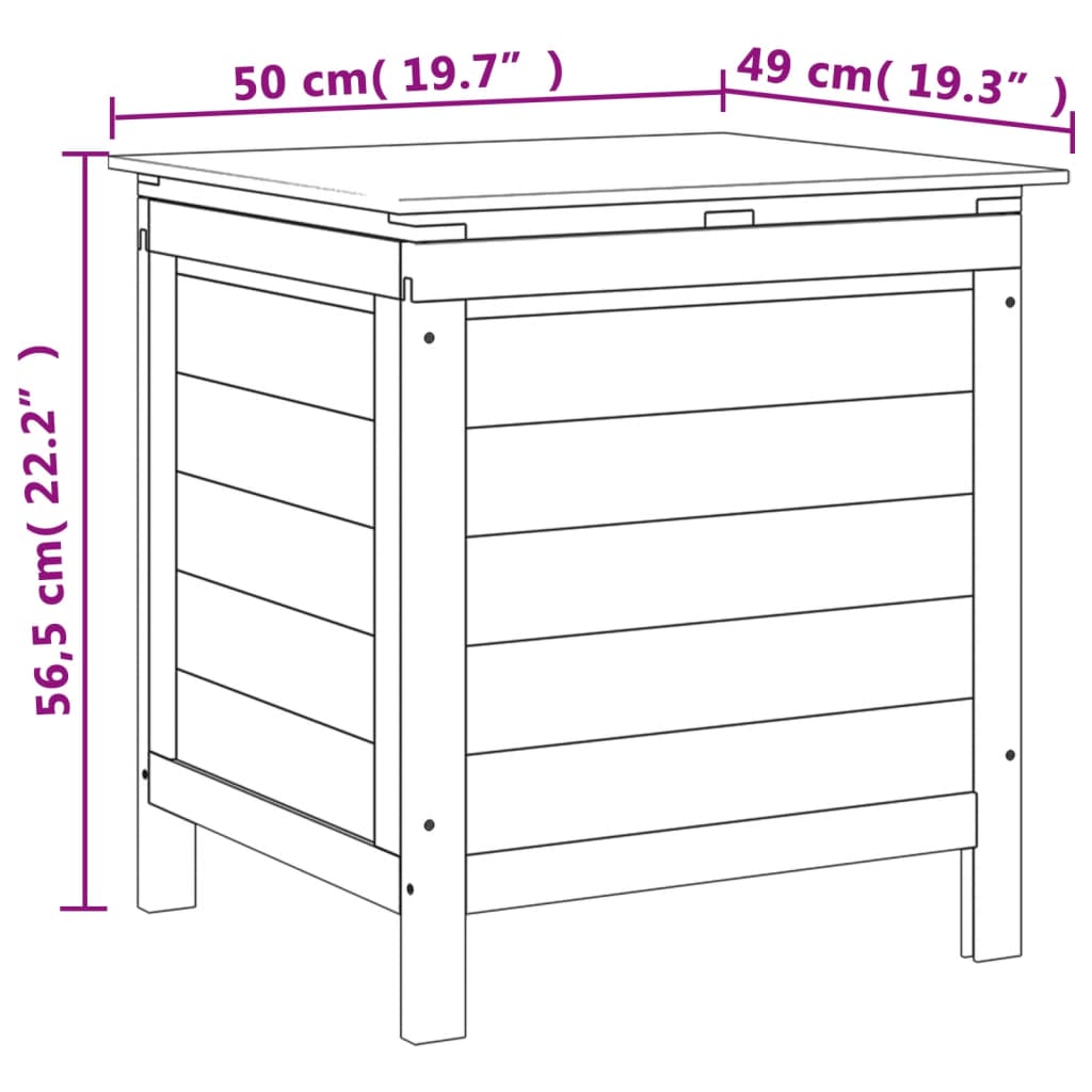 Putekasse hvit 50x49x56,5 cm heltre gran