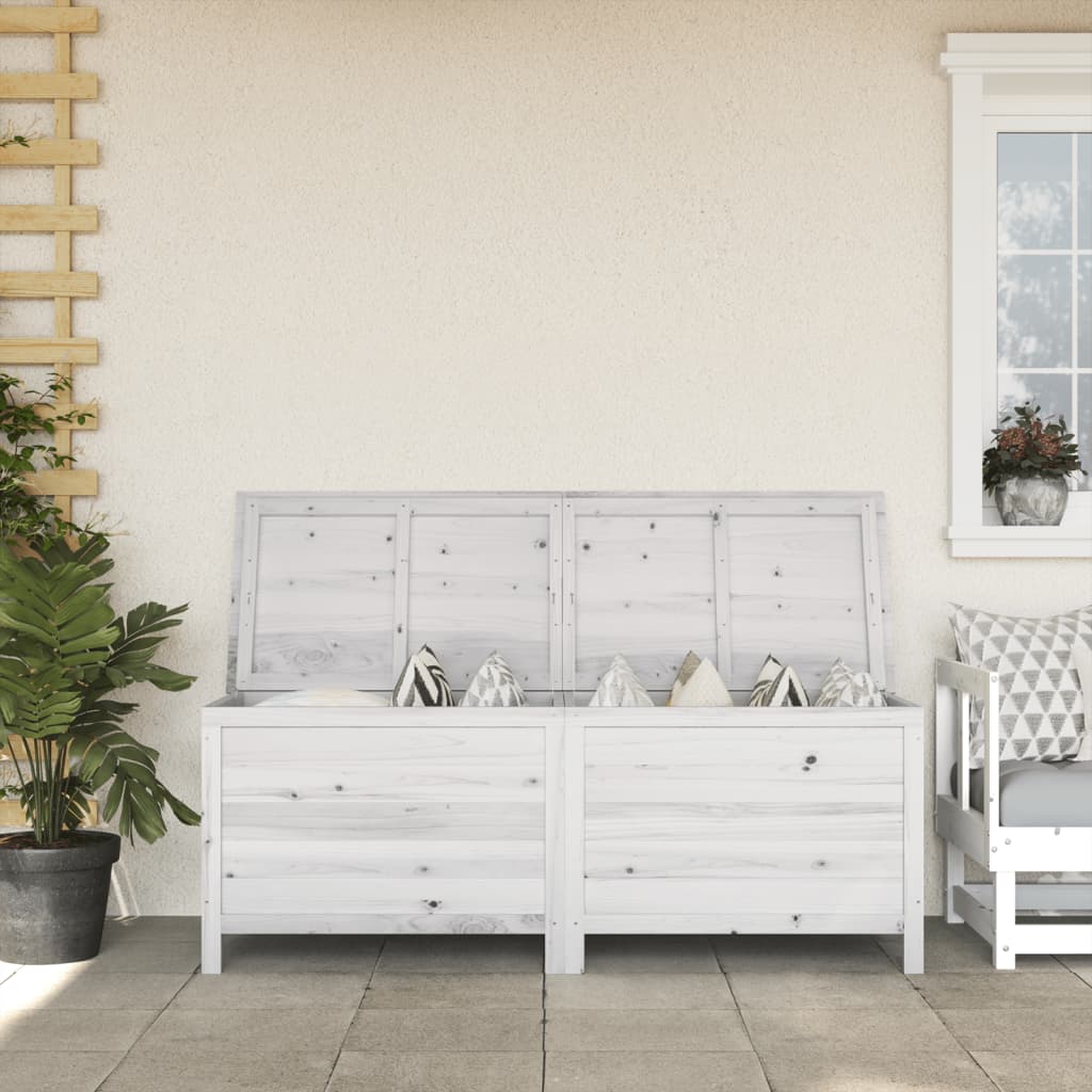 Putekasse hvit 150x50x56,5 cm heltre gran