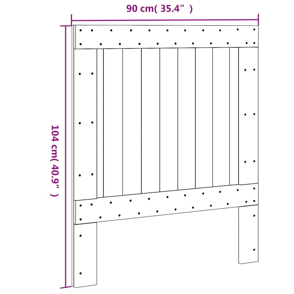 Sengegavl 90x104 cm heltre furu