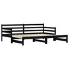 Uttrekkbar dagseng svart 90x200 cm heltre furu
