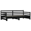 Uttrekkbar dagseng svart 90x200 cm heltre furu