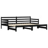 Uttrekkbar dagseng svart 80x200 cm heltre furu