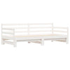 Uttrekkbar dagseng hvit 90x190 cm heltre furu