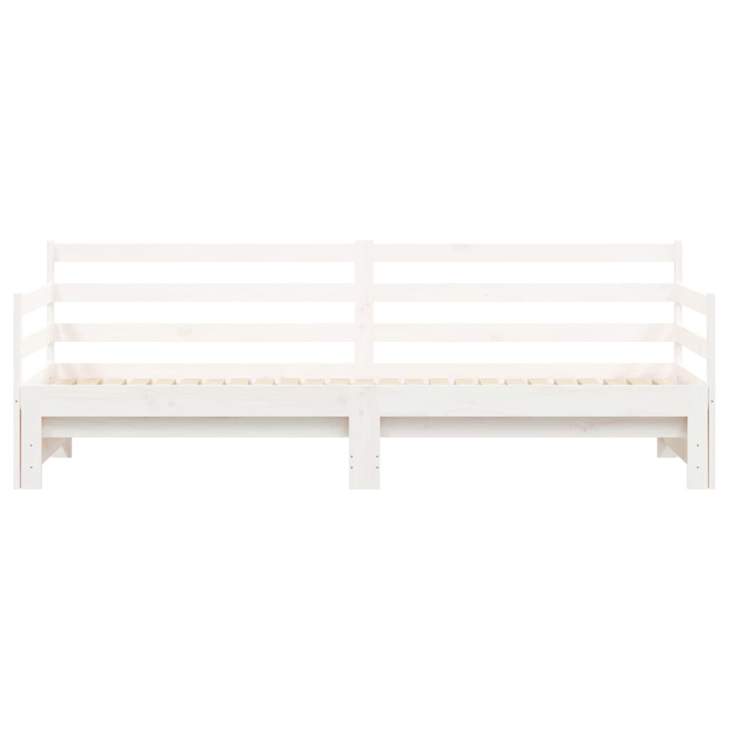 Uttrekkbar dagseng hvit 90x190 cm heltre furu
