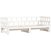 Uttrekkbar dagseng hvit 90x190 cm heltre furu
