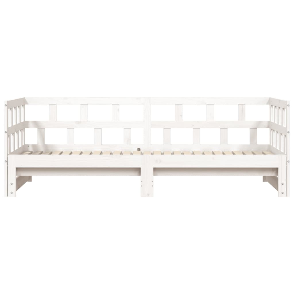 Uttrekkbar dagseng hvit 90x190 cm heltre furu