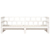 Uttrekkbar dagseng hvit 90x190 cm heltre furu