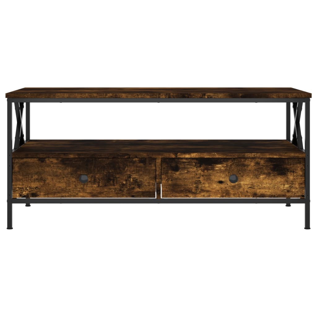 Salongbord røkt eik 100x51x45 cm konstruert tre