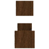 Vegghyller med stenger 2 stk brun eik 60x16x14 cm