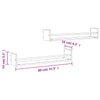 Vegghyller med stenger 2 stk sonoma eik 80x16x14 cm