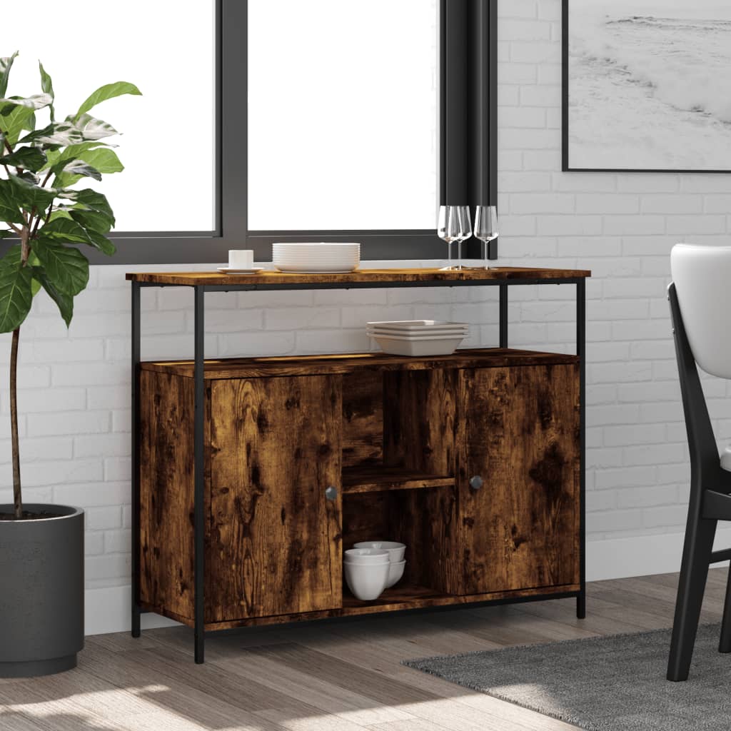 Skjenk røkt eik 100x35x80 cm konstruert tre