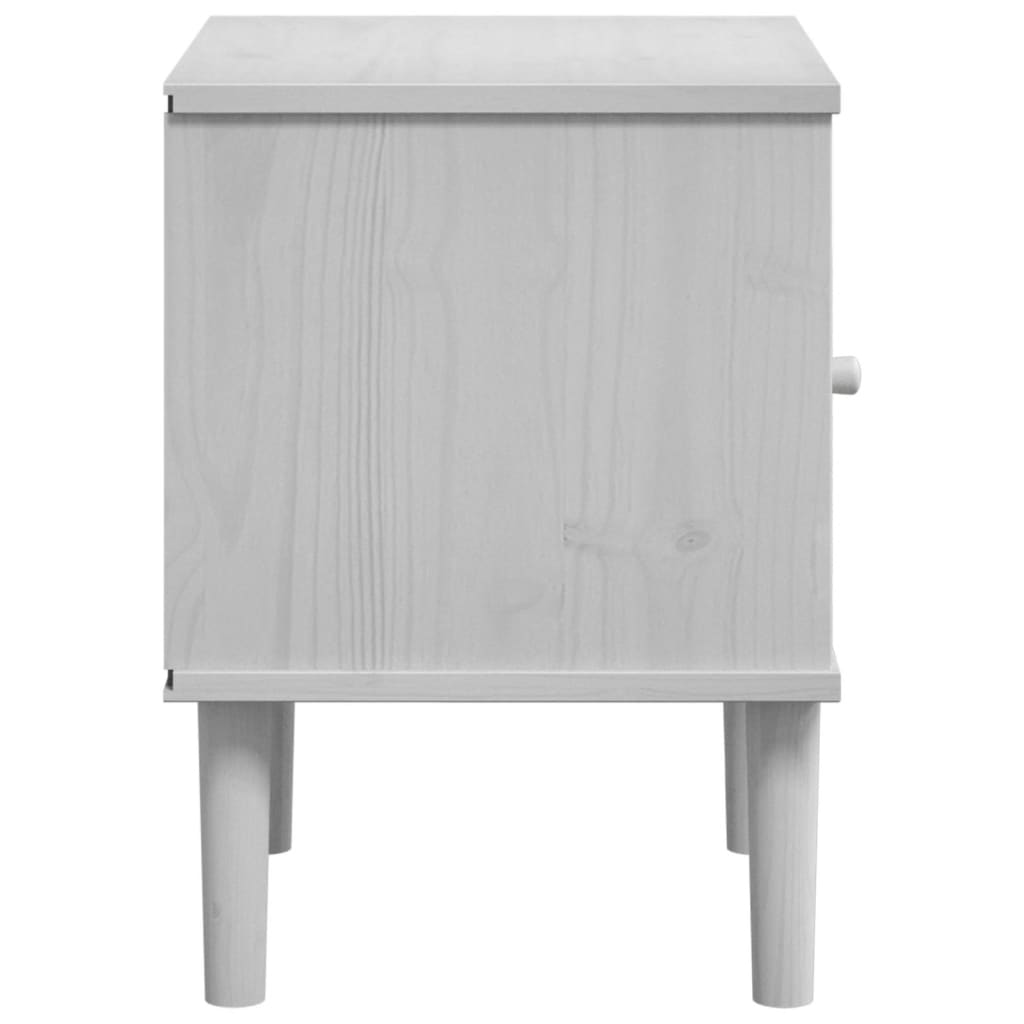 Nattbord SENJA rotting utseende hvit 40x35x48 cm heltre furu