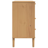 Kommode SENJA rotting-utseende brun 80x40x80 cm heltre furu