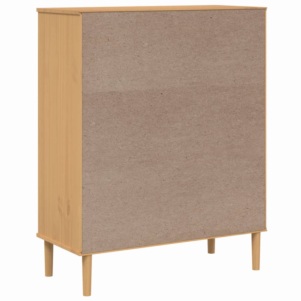 Skjenk SENJA rotting utseende brun 90x40x112 cm heltre furu