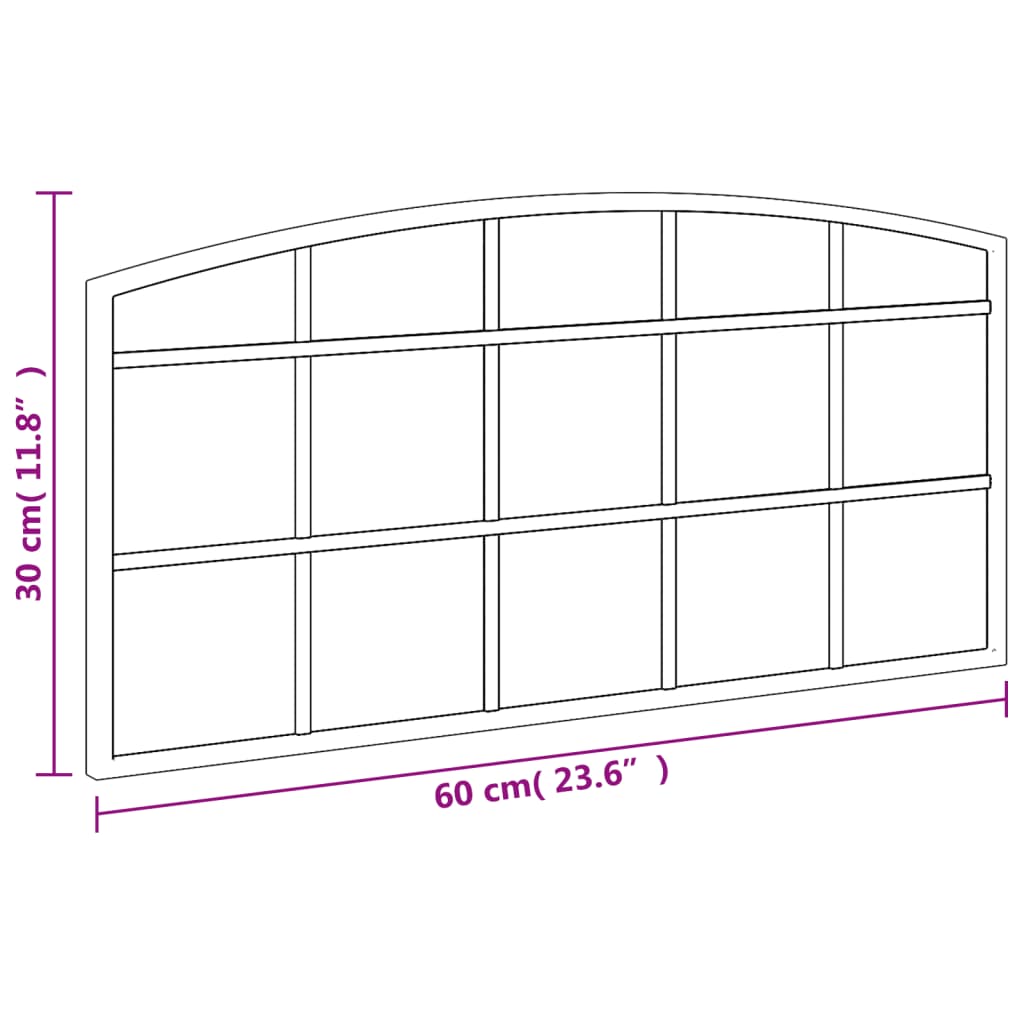 Veggspeil svart 60x30 cm buet jern