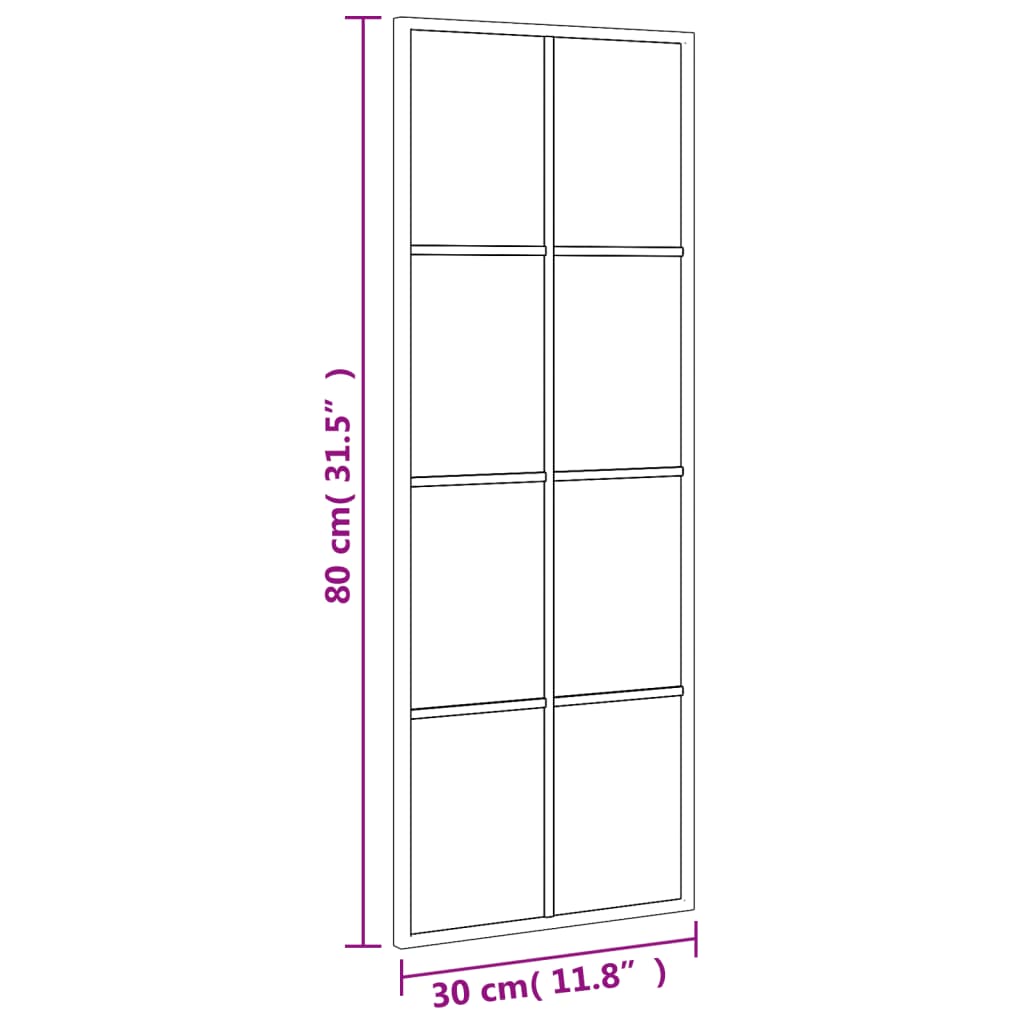 Veggspeil svart 30x80 cm rektangel jern