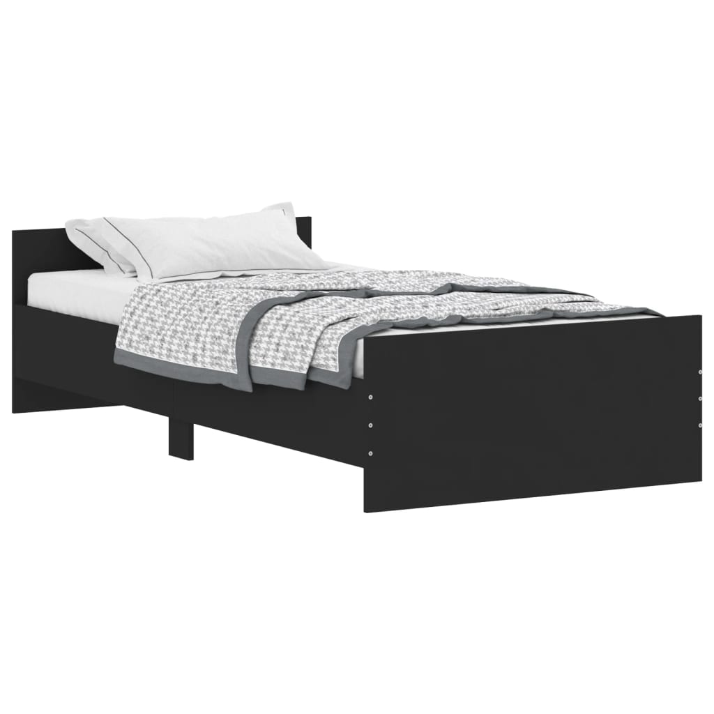 Sengeramme svart 100x200 cm konstruert tre