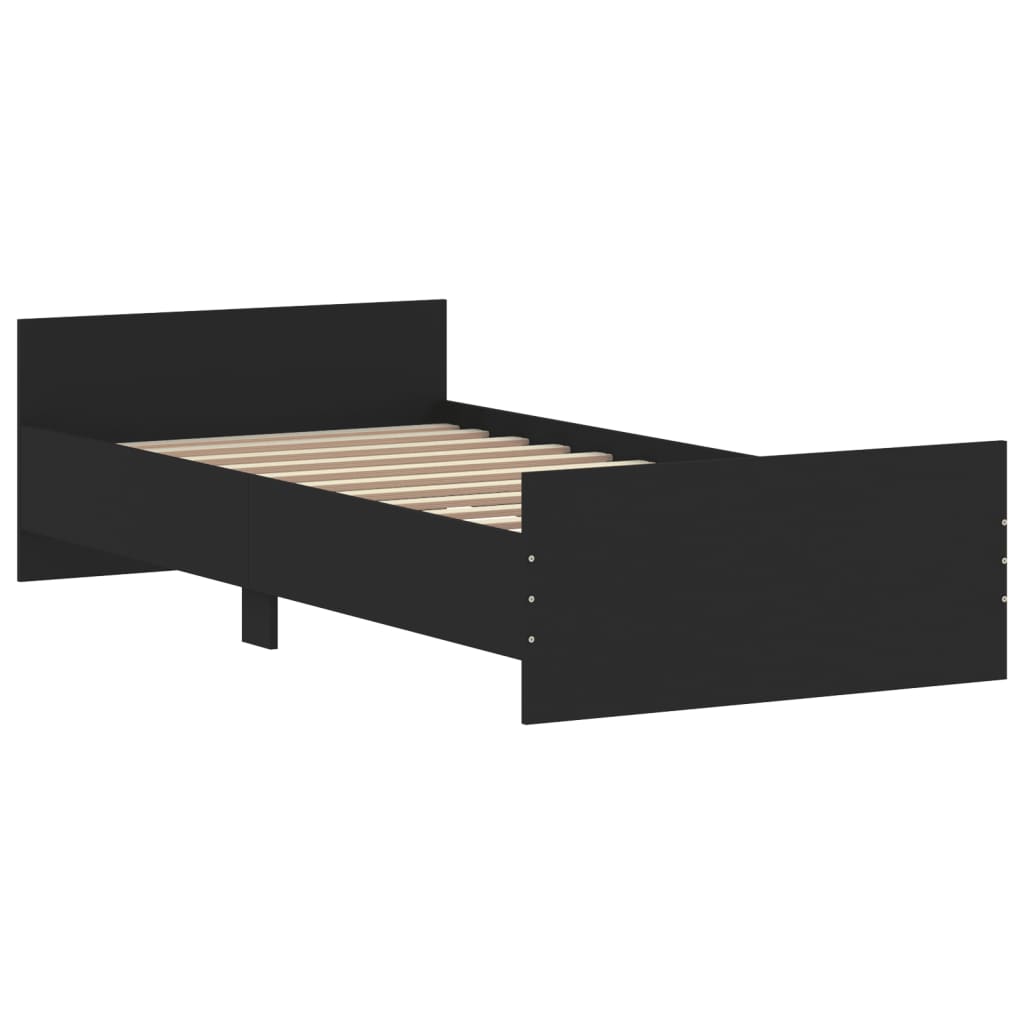 Sengeramme svart 100x200 cm konstruert tre