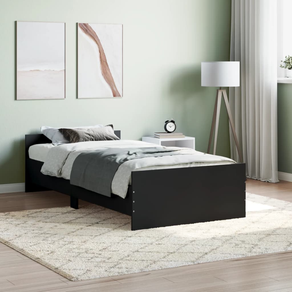 Sengeramme svart 100x200 cm konstruert tre