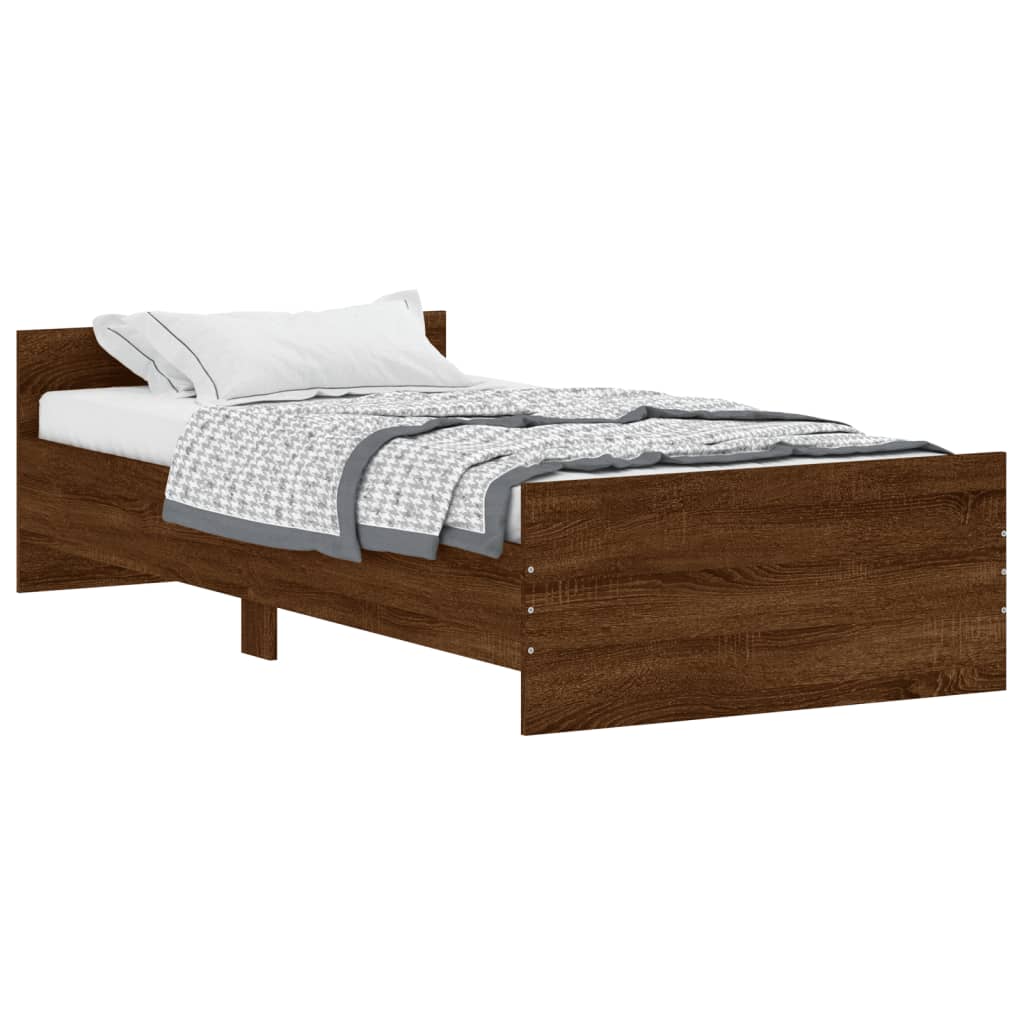 Sengeramme uten madrass brun eik 100x200 cm konstruert tre