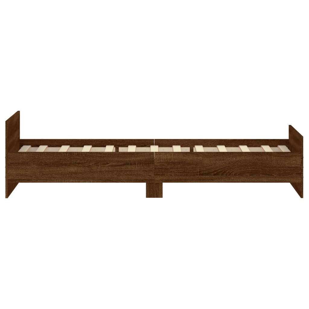 Sengeramme uten madrass brun eik 100x200 cm konstruert tre
