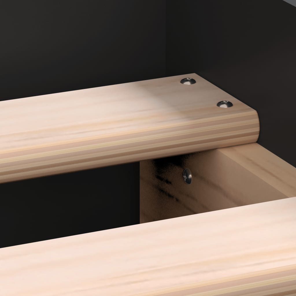 Sengeramme svart 75x190 cm konstruert tre