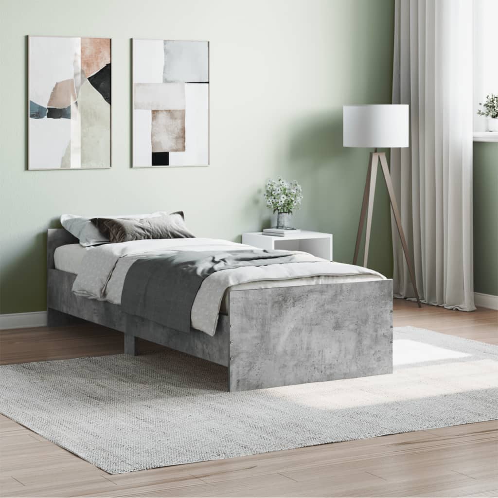 Sengeramme betonggrå 75x190 cm konstruert tre