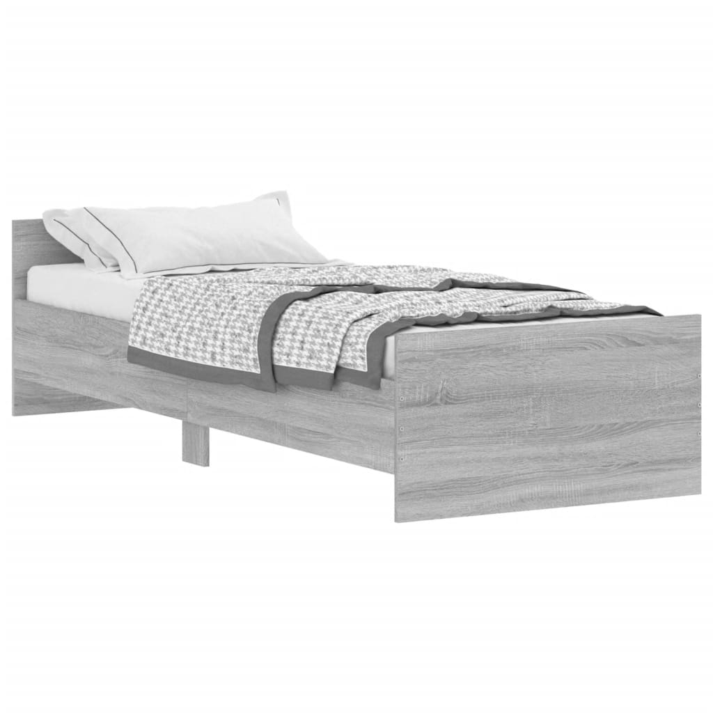 Sengeramme grå sonoma 75x190 cm konstruert tre