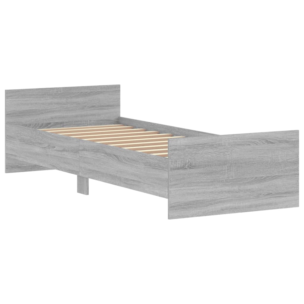 Sengeramme grå sonoma 75x190 cm konstruert tre