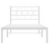 Sengeramme i metall uten madrass med hodegavl hvit 75x190 cm