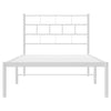 Sengeramme i metall med hodegavl hvit 107x203 cm