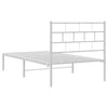 Sengeramme i metall med hodegavl hvit 107x203 cm