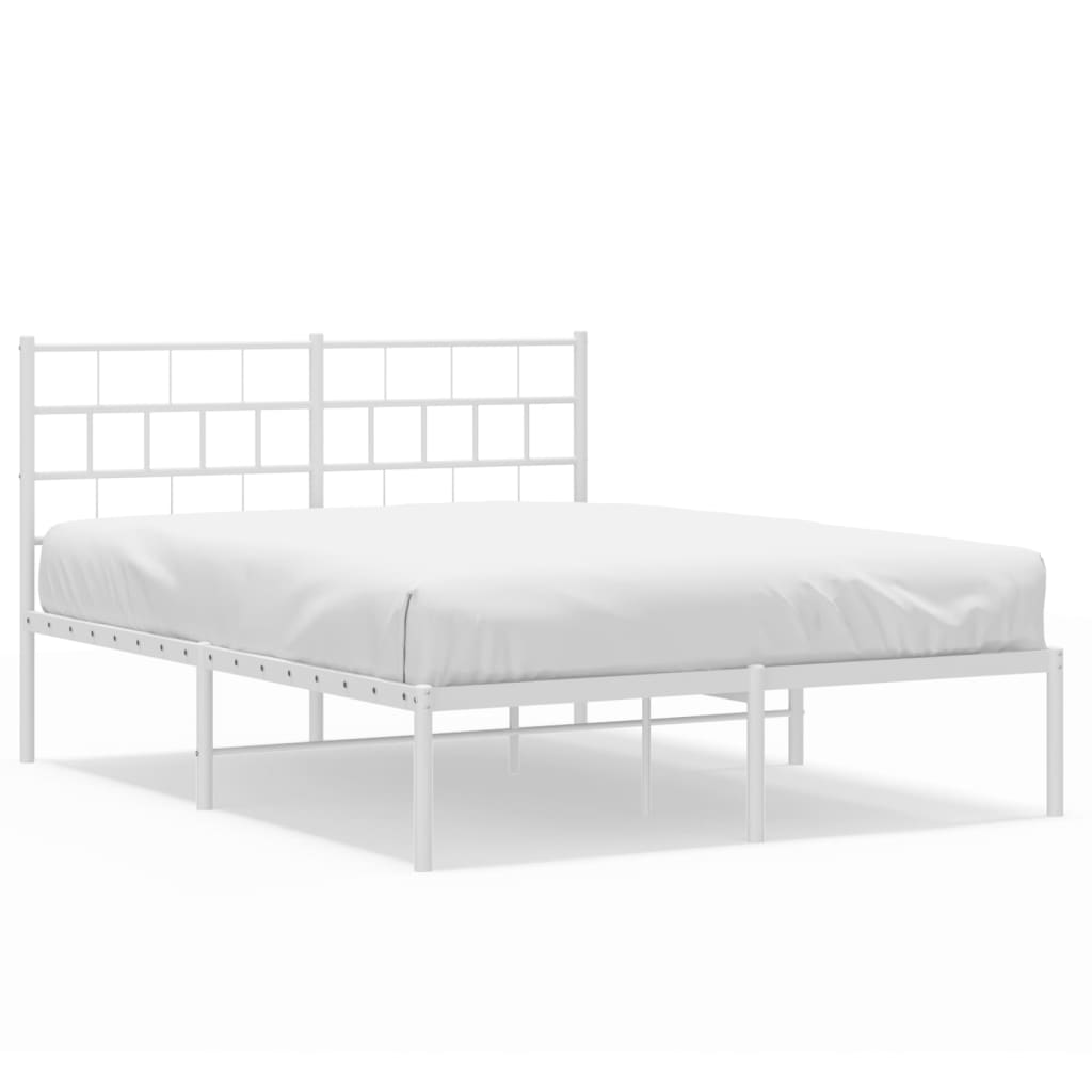 Sengeramme i metall med hodegavl hvit 120x190 cm
