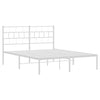 Sengeramme i metall med hodegavl hvit 120x190 cm