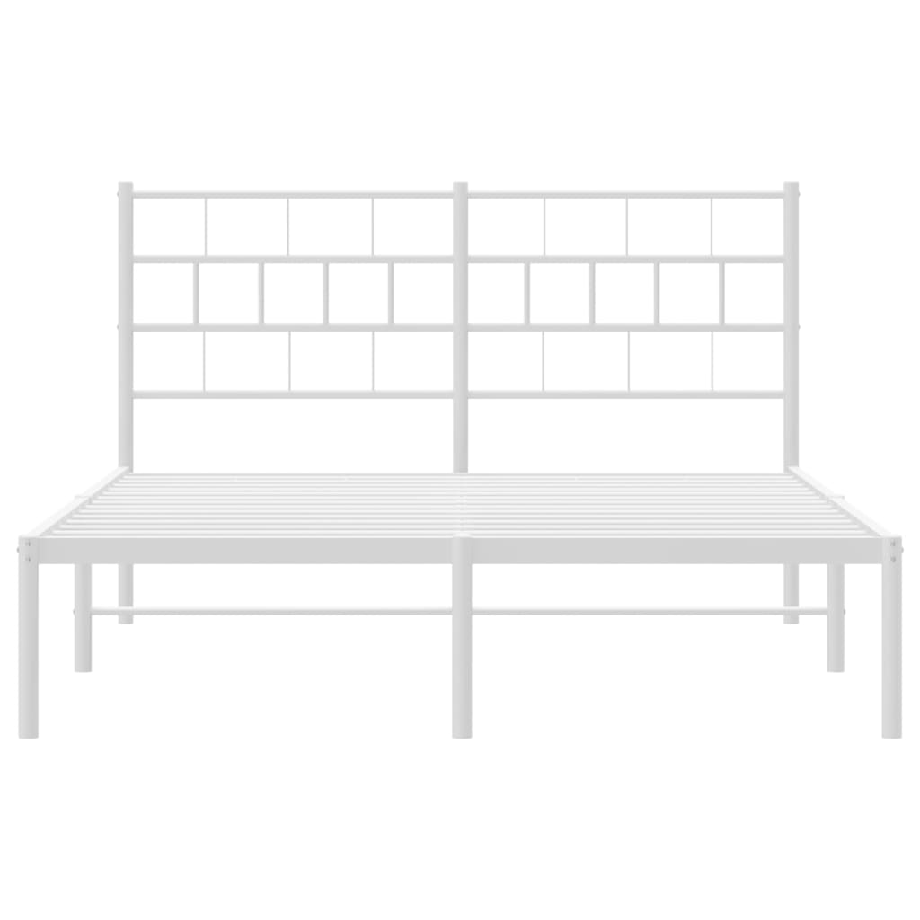 Sengeramme i metall med hodegavl hvit 120x190 cm